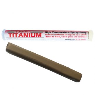Superfast Titanium Epoxy Putty Stick is titanium filled for repair and bonding in extreme temperature applications