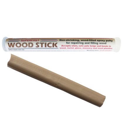 Superfast Wood Epoxy Putty Stick is a wood filled epoxy used as a filler and for bonding in repair tasks