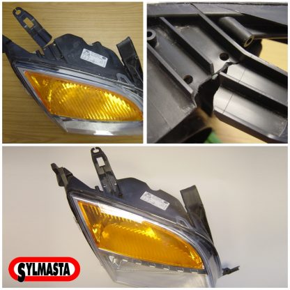 Cracked headlights from a Ford Fusion are repaired using Sylmasta Metal Bond Rapid 5 Minute Epoxy Adheisve glue