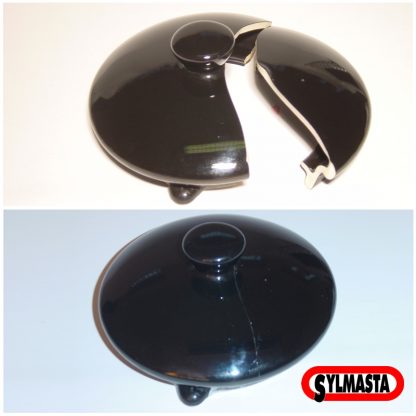 A cracked ceramic teapot lid undergoes glue repair with Sylmasta Rapid 5 Minute Epoxy Adhesive