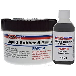 cement Michelangelo hongersnood Liquid Rubber Rapid 5 Minute - Fast Repair of Worn & Damaged Rubber