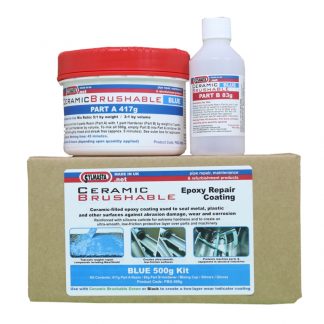 Ceramic Brushable Blue is a ceramic filled, abrasion resistant epoxy coating used to create a hard wearing protective layer to machine parts and surfaces