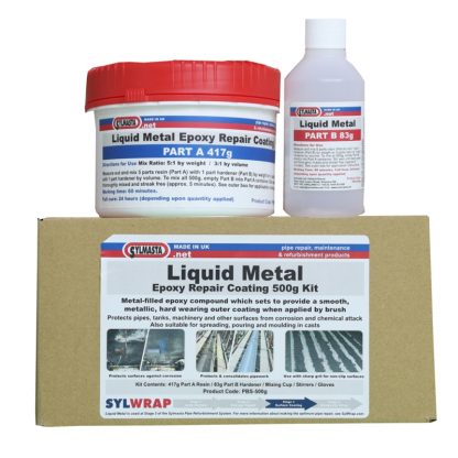 Liquid Metal Epoxy Coating is used to repair and protect pipes and other metalwork and structures