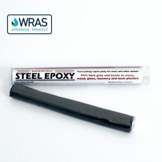 Superfast Steel Epoxy Putty Stick can be used to fill in holes and seal cracks on steel, iron and other ferrous metals