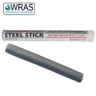 Superfast Steel Epoxy Putty Stick can be used to fill in holes and seal cracks on steel, iron and other ferrous metal