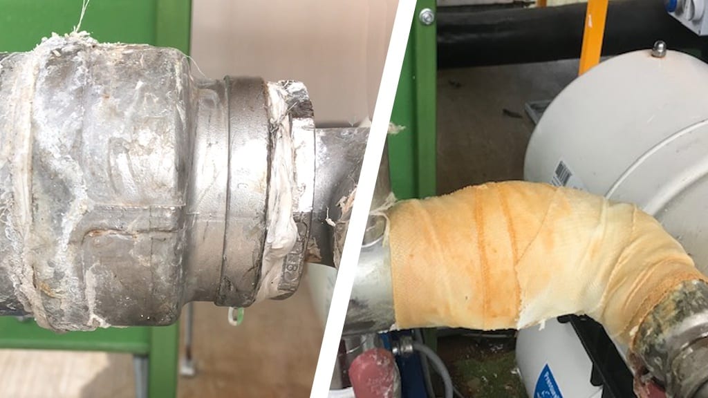A CHP System Repair carried out on a leaking pipe in a pant at an automotive safety supplier in the United Kingdom