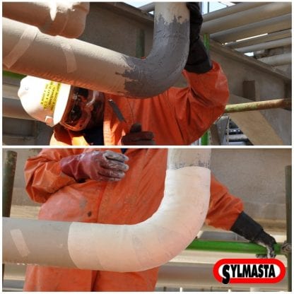Industrial Metal Epoxy Paste used to repair and protect a pipe carrying chemicals in Saudi Arabia