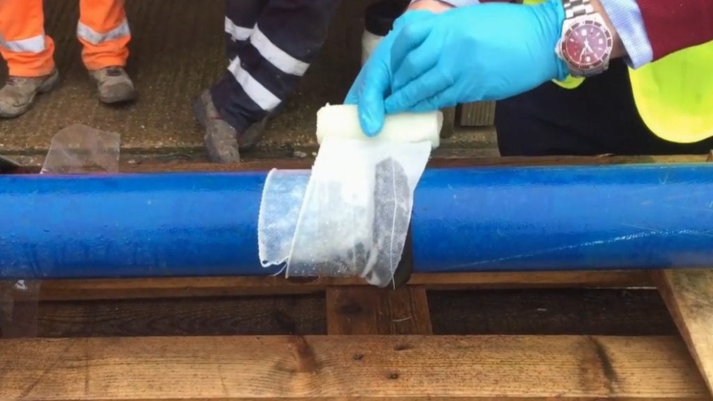 Sylmasta filmed a live leak pipe repair demonstration video showing how a SylWrap Pipe Repair Kit can permanently fix a leaking pipe in under 30 minutes