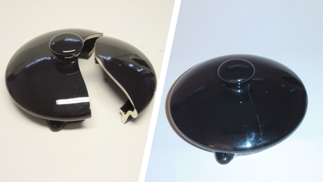 Repair of a broken teapot lid made of ceramic using Sylmasta Rapid Epoxy Adhesive