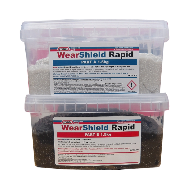 WearShield Rapid is a fast working alumina filled epoxy paste for making parts and machinery impact resistant