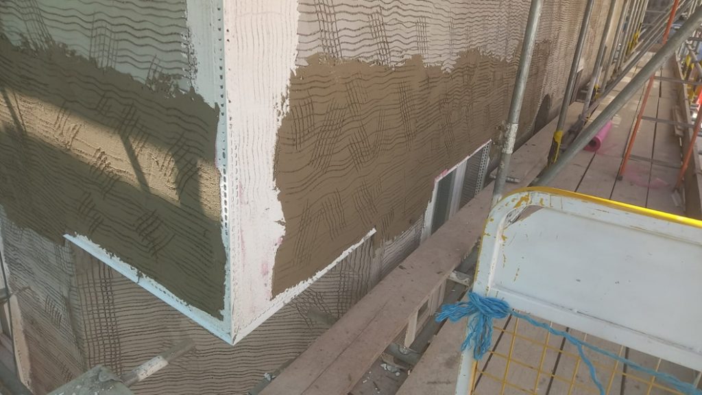 Home successfully rendered after rotten wooden beam underwent repair with Sylmasta AB Original Epoxy Putty
