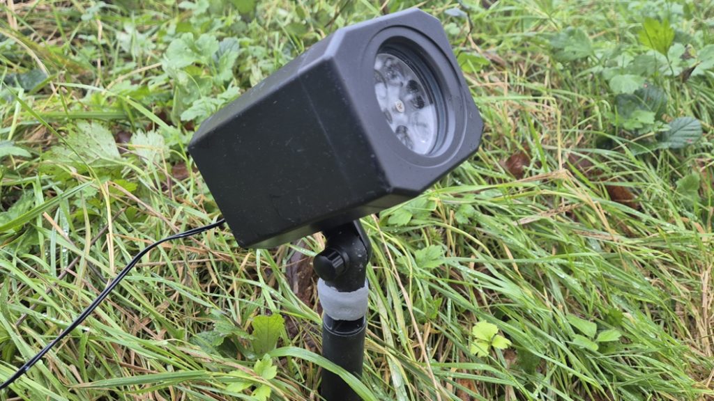 Outside Christmas laser projection light repair made using Superfast Aluminium Epoxy Putty