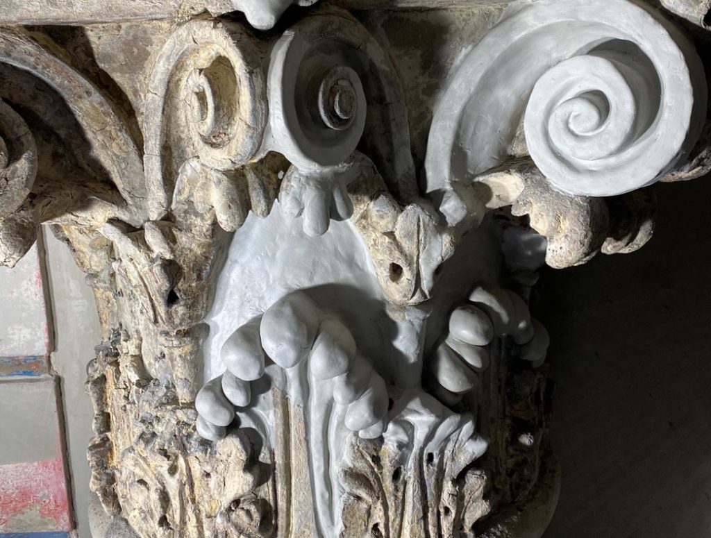 Sylmasta AB Original Epoxy Putty used to create intricate carvings for the repair of a concrete composite order column