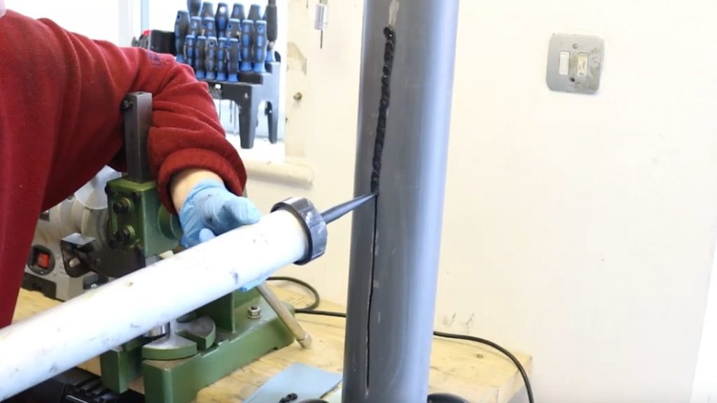 CrackSeal Pipe Sealant used to repair a 450mm long crack in a cast iron pipe
