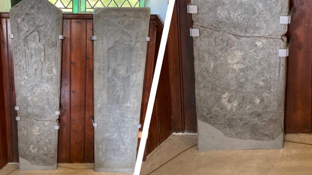 Clan MacGregor Dalmally Burial Stones Restoration featuring a custom coloured Sylmasta AB Original Epoxy Putty