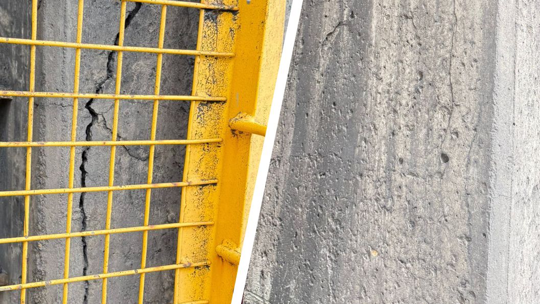 Concrete walls and footings undergo surface damage repair at a coal mine in Australia