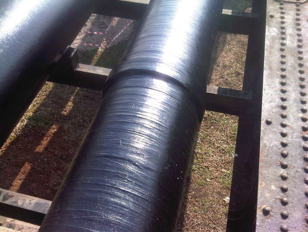 SylWrap CR Corrosion Protection Wrap applied to a 30-metre-long pipe bridge as reinforcement for the heavily corroded structure